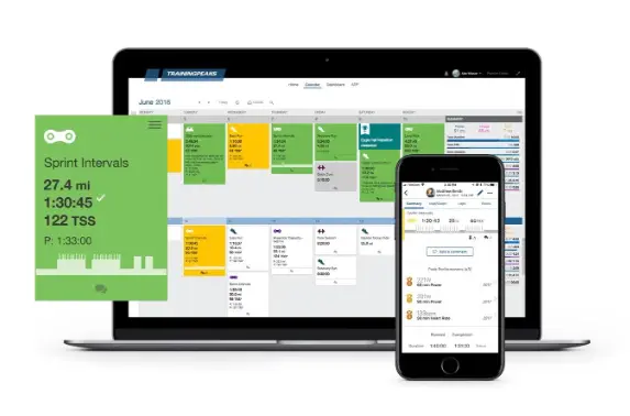 Voorbeeld van een trainingsschema in TrainingPeaks